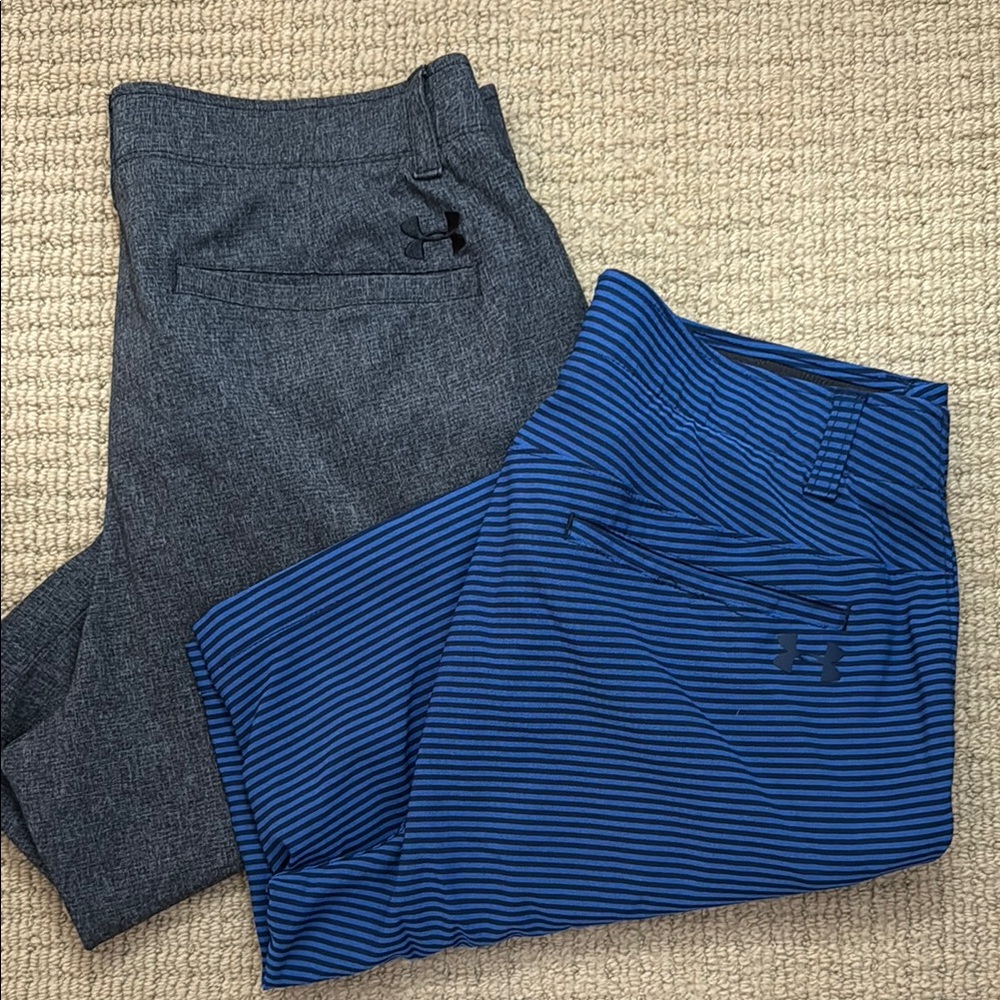 Under Armour Gray and Blue Shorts Sweatpants & Joggers